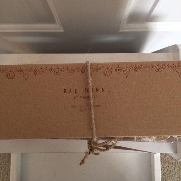 Rare Rae Dunn Magenta Christmas Holiday Ornament Set - Picture 2 of 2